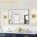 Wall Sconces Set of Two, Hardwired Brushed Gold Bathroom Sconces Wall Lighting - Image 6
