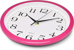 Bernhard Products Pink Wall Clock 10 Inch Silent Non Ticking Battery Operated - Image 3