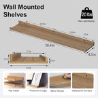 Floating Shelves for Wall Decor, Long Wall Mounted Storage Shelf for Bedroom - Image 3