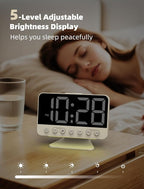 Odokee Digital Alarm Clocks for Bedrooms: Large Bold Number 5 Brightness Dimmer - Image 4