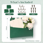3 PCS Wall Mount PU Leather Mail Holder Green Faux Leather Letter Holder - Image 2
