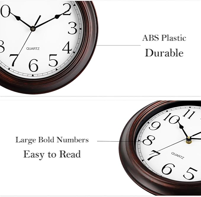 KECYET Wall Clocks Battery Operated Silent Non-Ticking Wall Clock 8.5 Inch - Image 8