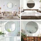 Round Silver Mirror, 30 Inch Circle Silver Mirror, Metal Frame Round Wall - Image 5