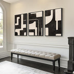 Large Framed Neutral Abstract Wall Art - Image 2