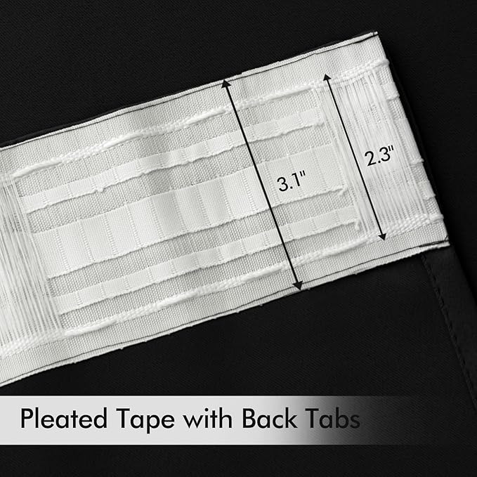 MIULEE Back Tab Blackout Curtains 94 Inch Long 2 Panels Set - Image 4