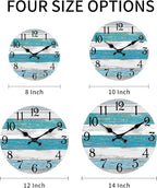 KECYET Wall Clock Battery Operated 10 Inch Outdoor Beach Style Blue Coastal - Image 2