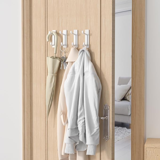 pickpiff Wall Hooks for Coat and Towel: 13LB Strong Adhesive Door Hanger Stick - Image 6