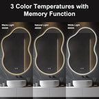 48"x30" Irregular LED Lighted Vanity Mirror - Image 2