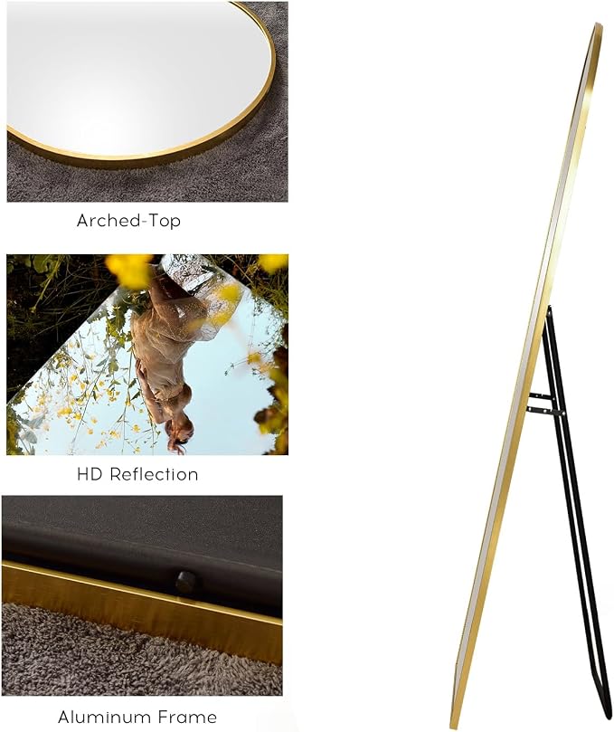 Floor Mirror, Oversized Full Length Arched Mirror, Large Standing or Wall - Image 4