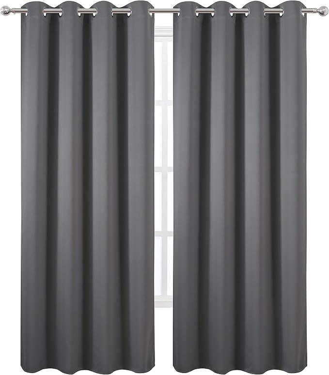 LEMOMO Blackout Curtains 66 x 84 inch/Frost Grey Curtains Set of 2 - Image 2