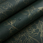 Froluya Dark Green and Gold Wallpaper Floral Peel and Stick Wallpaper - Image 9