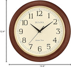 Bulova Atomic Time 2 Analog Wall Clock C5004 | 12.4" Wooden Frame, Sets Time - Image 7