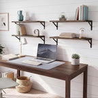 YGEOMER Floating Shelves for Wall, 23in Brown Wall Shelves for Living Room - Image 5