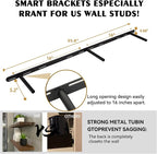 BGMG Wood Floating Shelves for Wall 54 inch Set of 2, Dark Walnut Floating - Image 5