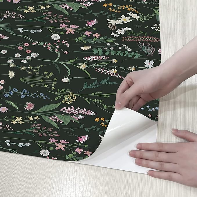 JiffDiff Floral Wallpaper Peel and Stick Farm Floral 1181" x 17.32" Wildwood - Image 2