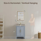Brushed Gold Bathroom Mirror, Anti-Rust Gold Framed Rectangle Wall Mirror - Image 2