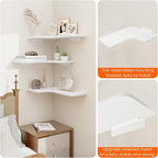 Homode Corner Floating Shelves, L-Shaped Wood Hanging Storage Shelf - Image 6