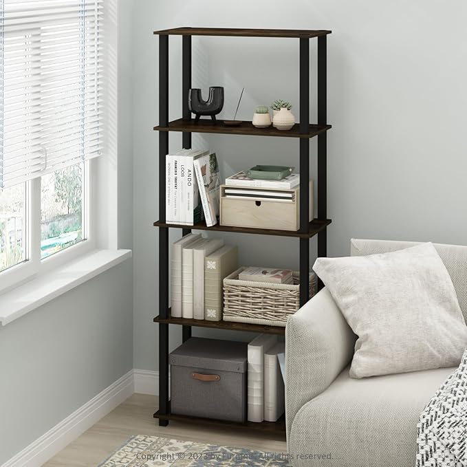 Furinno Turn-S-Tube Storage Shelves Set of 2, 3-Tier Book Shelf, Corner Shelf - Image 2