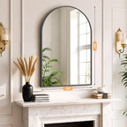 Bathroom Mirror for Wall, 36x24 Inch Arched Mirror, Matte Black Metal Framed - Image 7
