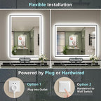 48x40 Black Framed LED Bathroom Mirror - Image 7
