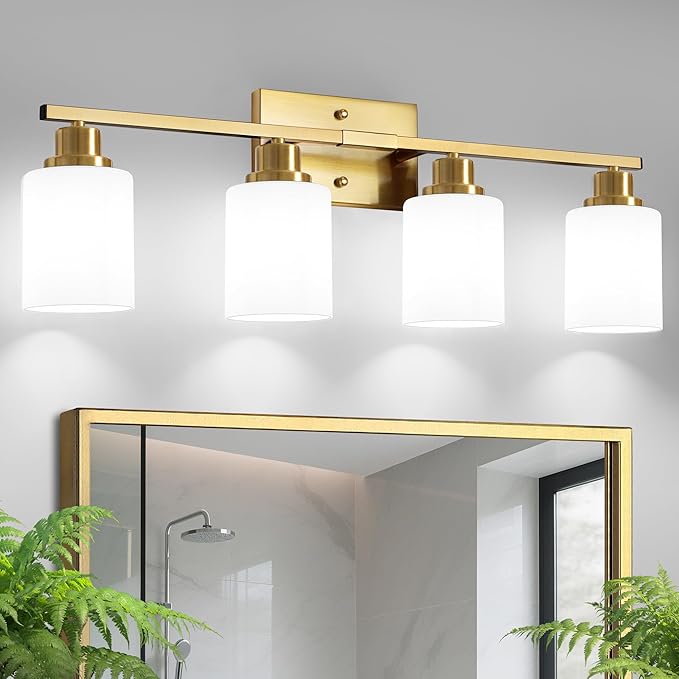 Ascher Bathroom Light Fixtures, 4-Light Vanity Light Over Mirror, Wall Lamp by Ascher