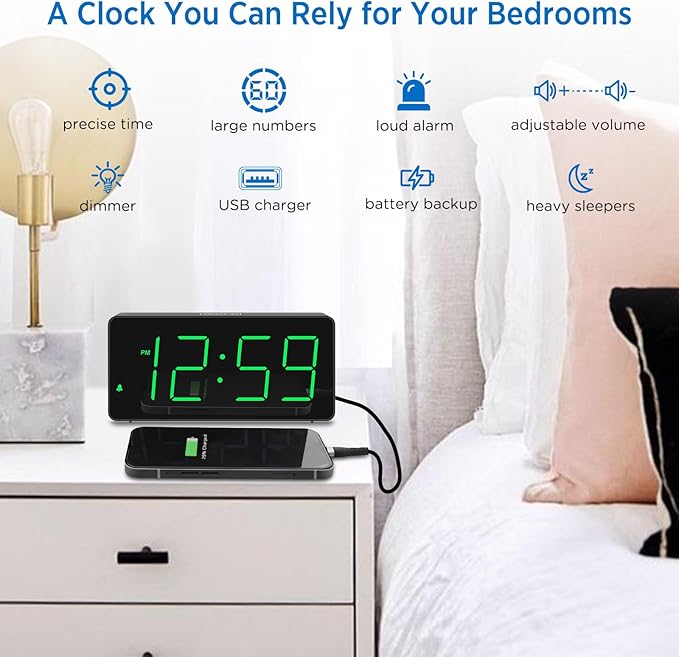 Peakeep Digital Clock, Alarm Clock - Image 3