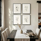 Framed Black and White Botanical Wall Art, Farmhouse Rustic Flower Artwork - Image 4