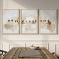 Framed Christian Wall Art Set of 3, The Last Supper Canvas Prints, Neutral by Cuspin