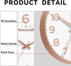 Roymnie Wall Clock 12 Inch Silent Wall Clocks Battery Operated- Modern Non - Image 7
