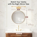 USHOWER Gold Bathroom Mirrors for Over Sink, 36 Inch Circle Mirror - Image 6