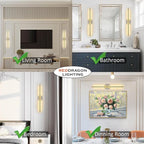 Set of 2 Battery Powered Linear Tube Rechargeable Gold Wall Sconce, Modern - Image 4