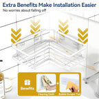 YASONIC Shower Caddy Corner, No Drilling Shower Organizer Corner - Image 5