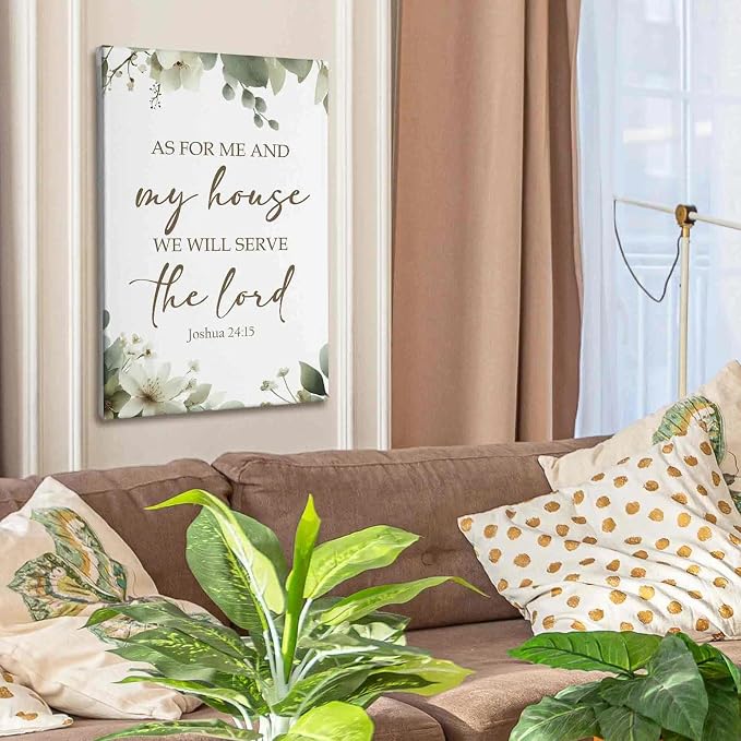 HIWX Christian Wall Decor, as for Me and My House Bible Verses Sage Green - Image 5
