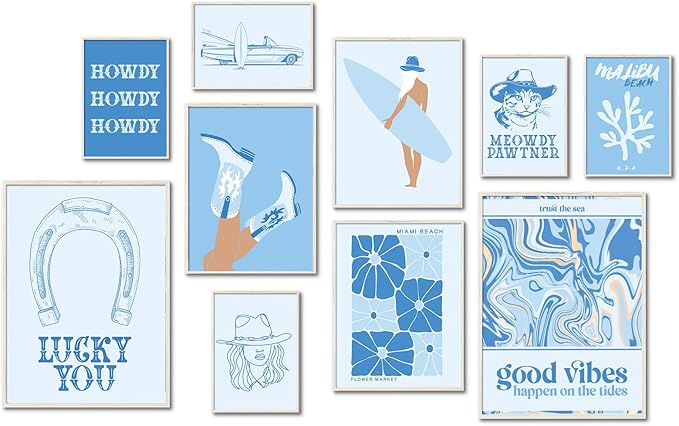Uniro Coastal Cowgirl Room Decor, Coastal Granddaughter Room Decor, Light Blue by uniro