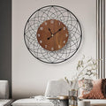 22 Inch Wood Wall Clocks, Silent Non Ticking Battery Operated Rustic Round by XGGJWW
