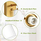 VerRon Set of 2 Wall Sconces for Bathroom, Modern Vanity Light Fixtures - Image 3
