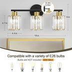 Crystal Bathroom Light Fixtures, Bathroom Lighting Fixtures Over Mirror - Image 2