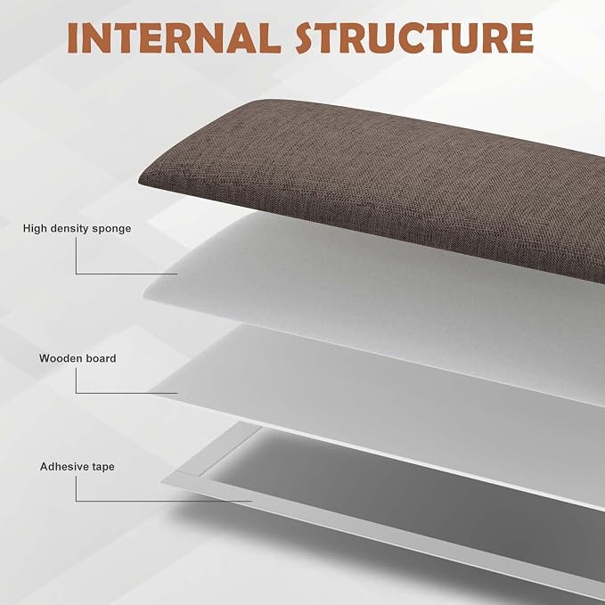 IFNOW Upholstered Wall Mounted Headboard, 3D Soundproof Peel and Stick Panels - Image 3