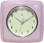 Infinity Instruments Square Retro Wall Clock, Pastel Pink by InfinityInstruments
