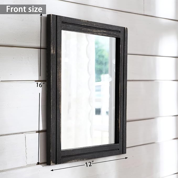 AAZZKANG Wall Mounted Mirror Small Rectangular Retro Mirrors - Image 2