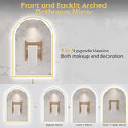 24"x36" Arched LED Mirror for Bathroom, Brushed Gold Lighted Bathroom Mirror - Image 5