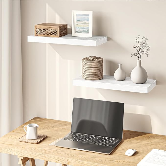 Fixwal Floating Shelves for Wall, 15.7" Wood Wall Mounted Shelves for Living - Image 4