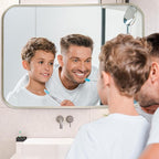 24x36 Inch Brushed Nickel Bathroom Mirror, Framed Rectangle Mirror - Image 3