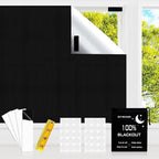 Blackout Window Cover，39 x57 inches Portable Black Out Blinds Stick On Window by CyanCloud