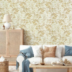 Erfoni 16.9" x394" Yellow Brown Floral Peel and Stick Wallpaper Boho Floral - Image 3