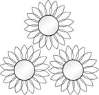 3 Pack Metal Mirrors for Wall Sunburst Wall Mirrors Home Décor Decorative by Uaussi