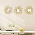 3 Pack Metal Mirrors for Wall Sunburst Wall Mirrors Home Décor Decorative - Image 3