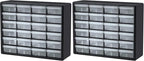 Akro-Mils 24-Drawer Plastic Storage Cabinet | 20" W x 6" D x 16" H | Black | by Akro-Mils
