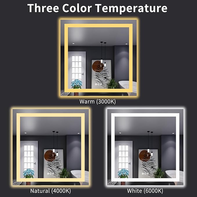 LOAAO 38"X38" LED Bathroom Mirror - Image 5
