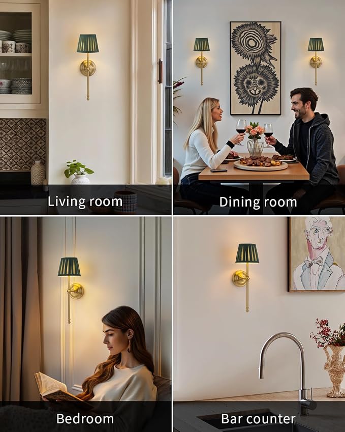 KDG Cordless Wall Sconces Set of 2, Small Wireless 5200mAh Rechargeable Battery - Image 7